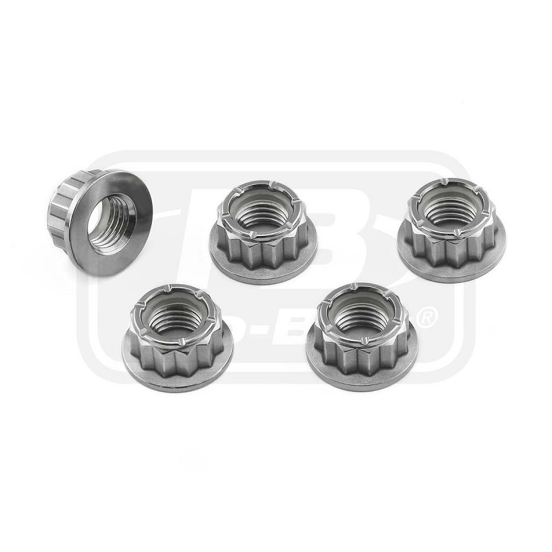 ΠΑΞΙΜΑΔΙΑ TITANIOY PRO-BOLT (TI5SPN10ΒΗ) Titanium Sprocket Nuts M10x(1.25mm) Bi-Hex Lock Pack x5 Natural