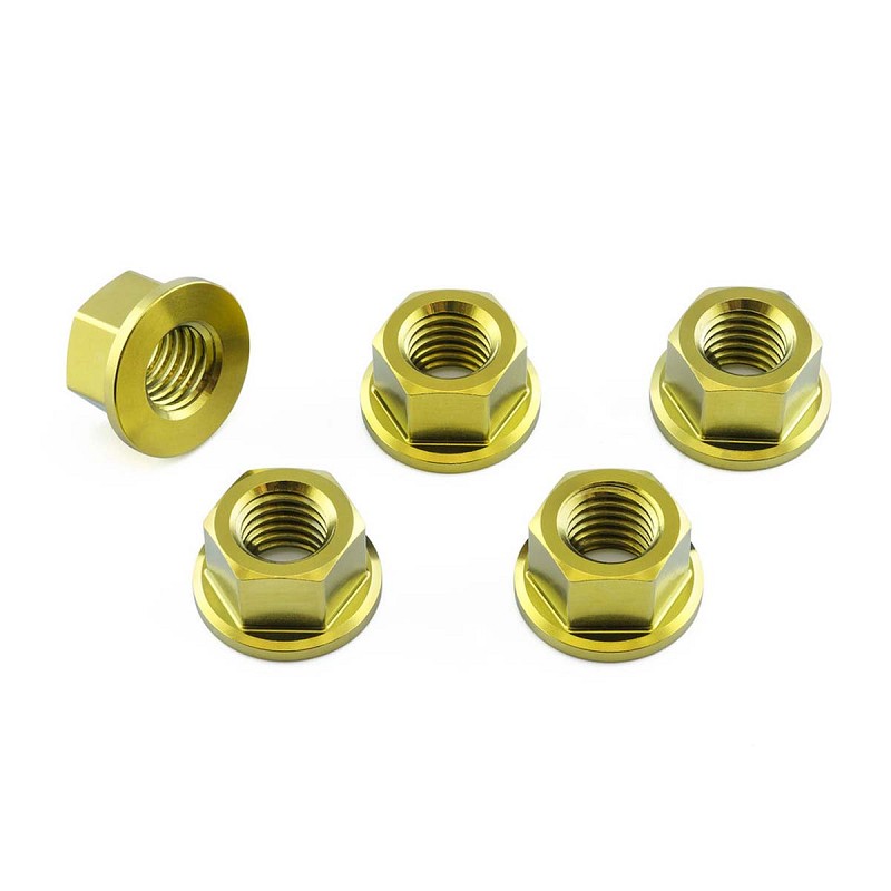 ΠΑΞΙΜΑΔΙΑ TITANIOY PRO-BOLT (TI5SPN12G) Titanium Sprocket Nuts M12x(1.25mm) Pack x5 Gold