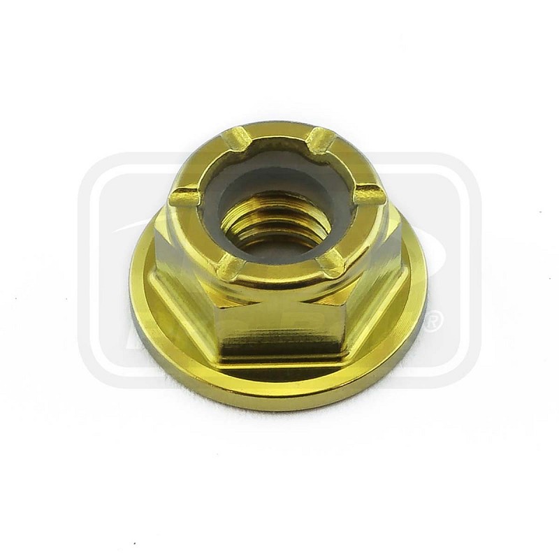 ΠΑΞΙΜΑΔΙΑ TITANIOY PRO-BOLT (TINYNFL6G) Titanium Flanged Nylon Nut M6x(1.00mm) Gold