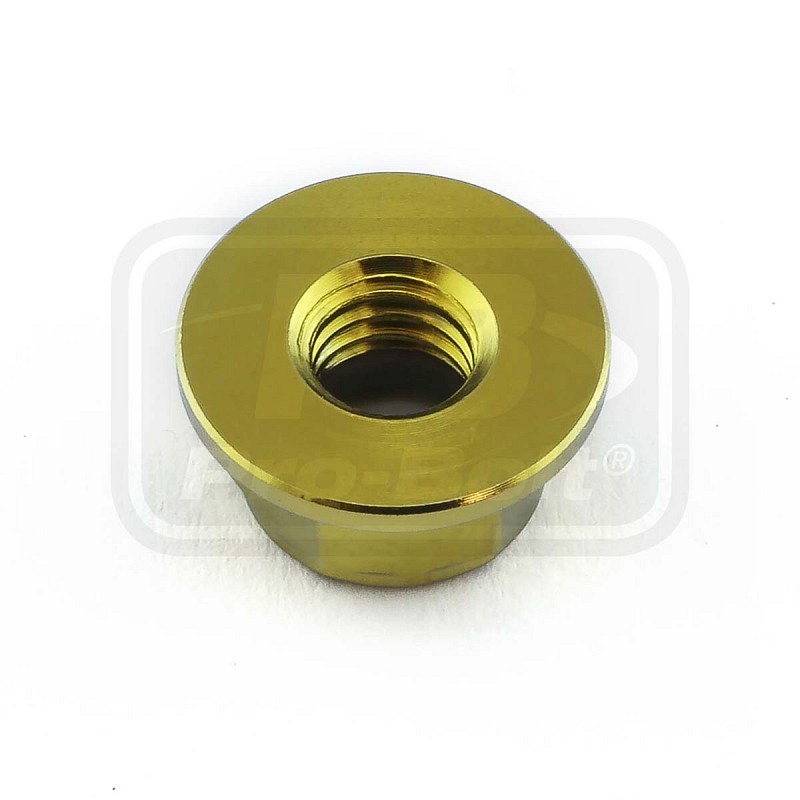 ΠΑΞΙΜΑΔΙΑ TITANIOY PRO-BOLT (TINYNFL6G) Titanium Flanged Nylon Nut M6x(1.00mm) Gold