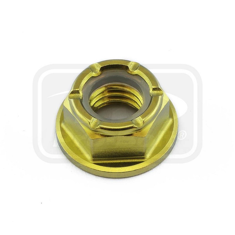 ΠΑΞΙΜΑΔΙΑ TITANIOY PRO-BOLT (TINYNFL8G) Titanium Flanged Nylon Nut M8x(1.25mm) Gold
