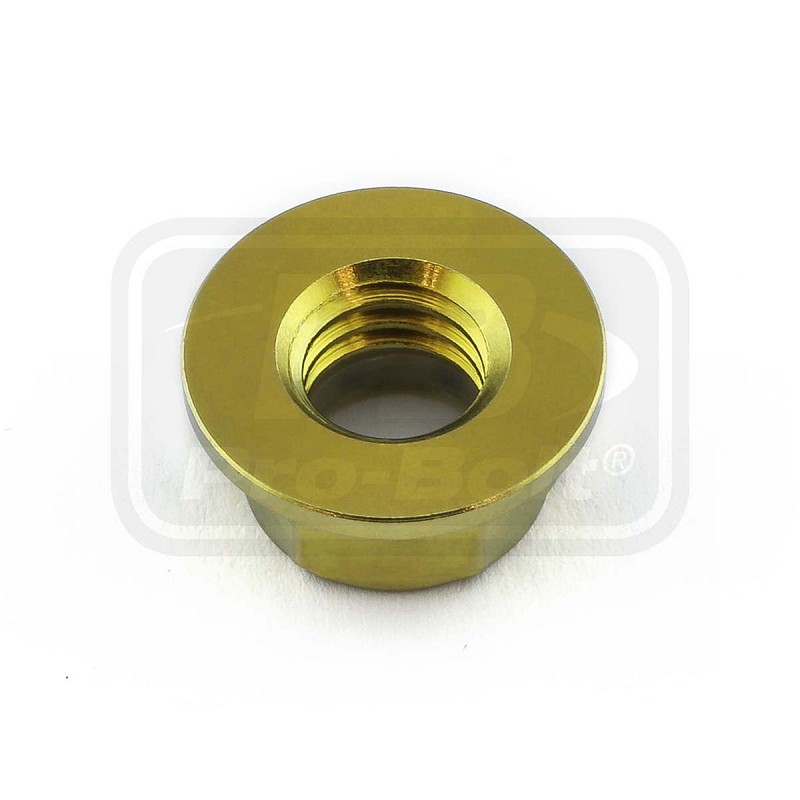 ΠΑΞΙΜΑΔΙΑ TITANIOY PRO-BOLT (TINYNFL8G) Titanium Flanged Nylon Nut M8x(1.25mm) Gold