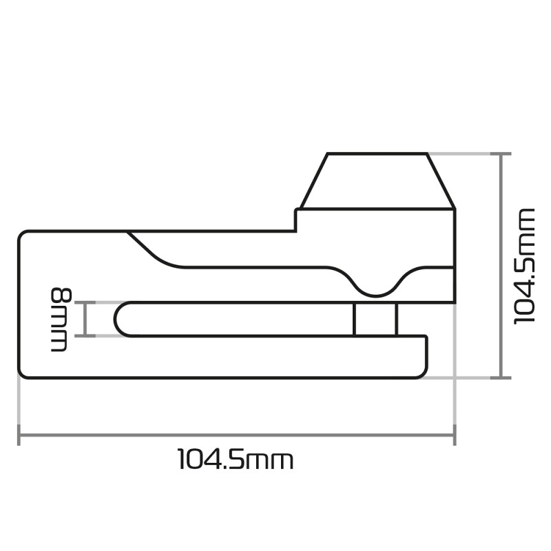 Oxford Titan 10mm Pin Disc Lock Black incl