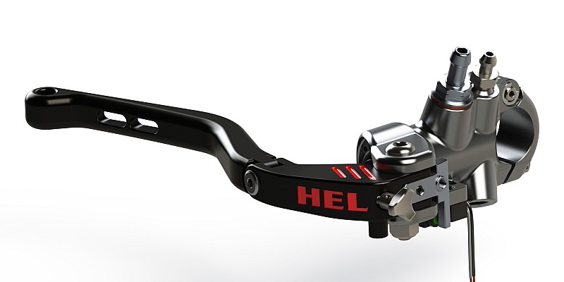 HEL Ακτινική Τρόμπα Φρένου V2 19mm ΓΚΡΙ - Μανέτα 130mm / Τιμόνι 22mm