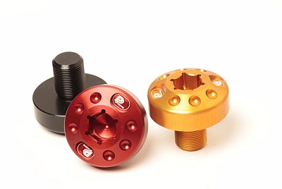 Central bolt kit for rear set DUCATI, red