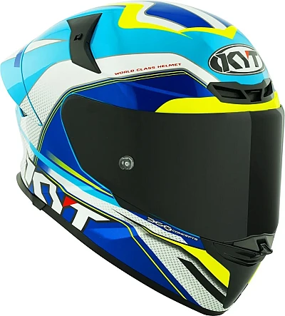 HELMET TT-REVO GRAND PRIX WHITE/LIGHT BLUE /E06 (XL) - KYT