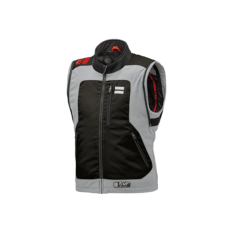 J-THREE ARM LINK Jacket Light Grey-Red (S) - T.UR