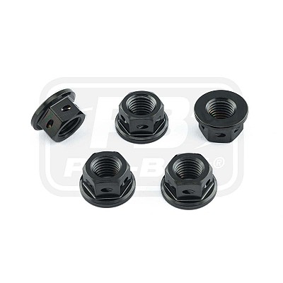 ΠΑΞΙΜΑΔΙΑ TITANIOY PRO-BOLT (TI5SPN10DBK) Titanium Sprocket Nuts M10x(1.25mm) Drilled Pack x5 Black