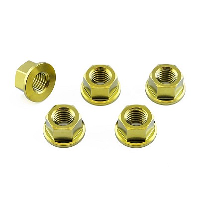 ΠΑΞΙΜΑΔΙΑ TITANIOY PRO-BOLT (TI5SPN12G) Titanium Sprocket Nuts M12x(1.25mm) Pack x5 Gold
