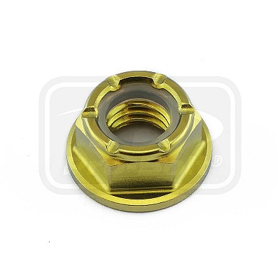 ΠΑΞΙΜΑΔΙΑ TITANIOY PRO-BOLT (TINYNFL8G) Titanium Flanged Nylon Nut M8x(1.25mm) Gold