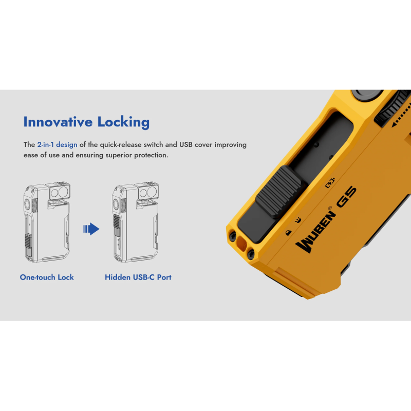Φακός WUBEN (G5 Yellow) EDC Flashlight