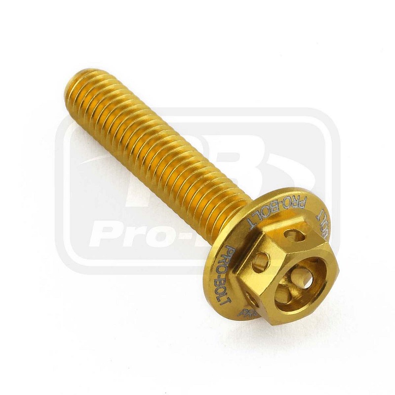 ΒΙΔΕΣ ΕΞΑΓΩΝΕΣ (ΧΑΡΑΓΜΕΝΕΣ) PRO-BOLT Aluminium Flanged Hex Bodywork Bolt M5x(0.80mm)x25mm Race Spec Etched (LBWHX525RE)