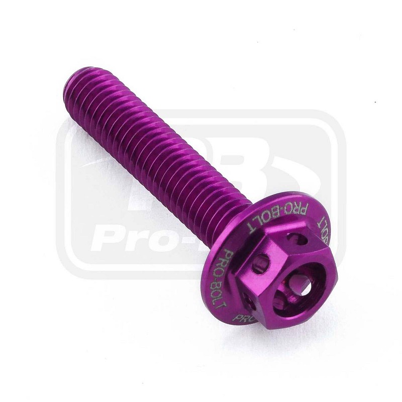 ΒΙΔΕΣ ΕΞΑΓΩΝΕΣ (ΧΑΡΑΓΜΕΝΕΣ) PRO-BOLT Aluminium Flanged Hex Bodywork Bolt M5x(0.80mm)x25mm Race Spec Etched (LBWHX525RE)