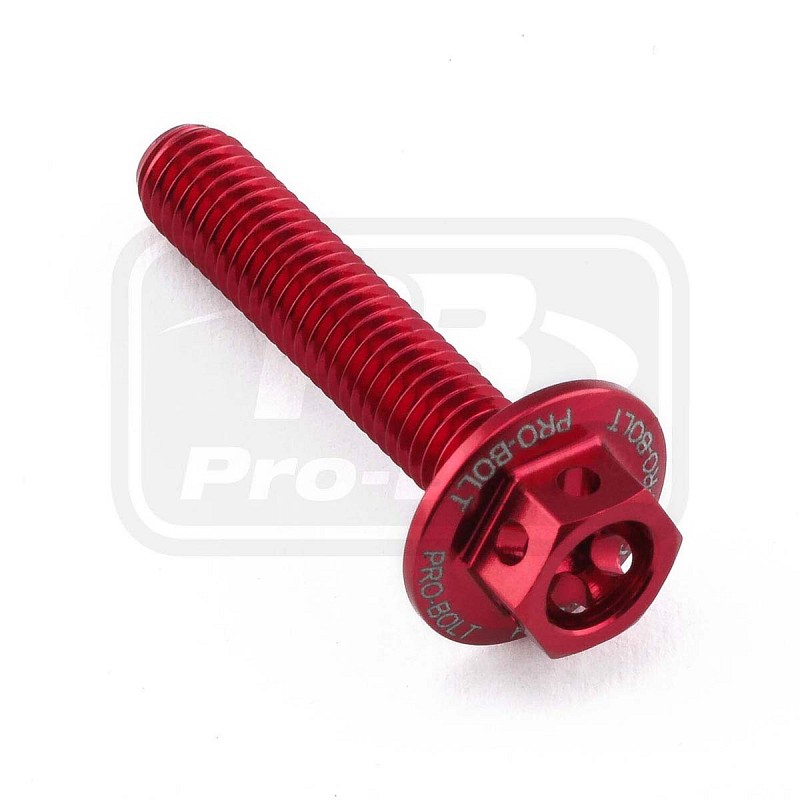 ΒΙΔΕΣ ΕΞΑΓΩΝΕΣ (ΧΑΡΑΓΜΕΝΕΣ) PRO-BOLT Aluminium Flanged Hex Bodywork Bolt M5x(0.80mm)x25mm Race Spec Etched (LBWHX525RE)