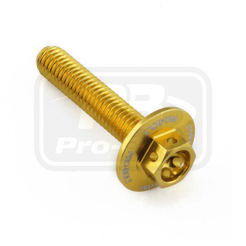 ΒΙΔΕΣ ΕΞΑΓΩΝΕΣ (ΧΑΡΑΓΜΕΝΕΣ) PRO-BOLT Aluminium Flanged Hex Bodywork Bolt M6x(1.00mm)x30mm Race Spec Etched (LBWHX630RE)