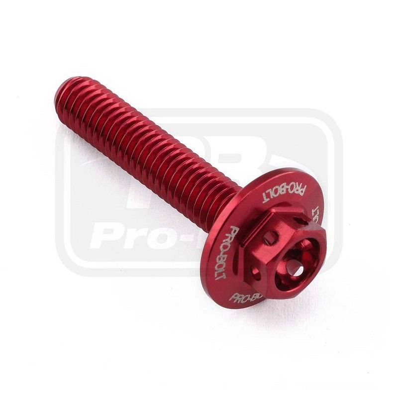 ΒΙΔΕΣ ΕΞΑΓΩΝΕΣ (ΧΑΡΑΓΜΕΝΕΣ) PRO-BOLT Aluminium Flanged Hex Bodywork Bolt M6x(1.00mm)x30mm Race Spec Etched (LBWHX630RE)