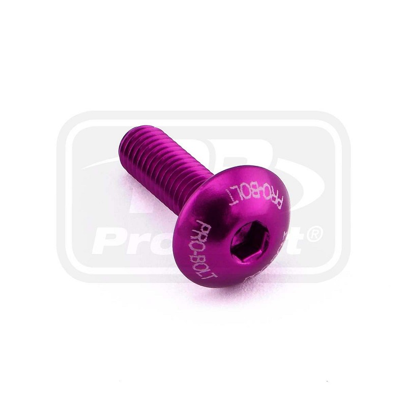 ΒΙΔΕΣ ΠΛΑΤΥΚΕΦΑΛΕΣ PRO-BOLT (LFB516PE) Aluminium Dome Head Bolt M5x(0.80mm)x16mm Etched Purple