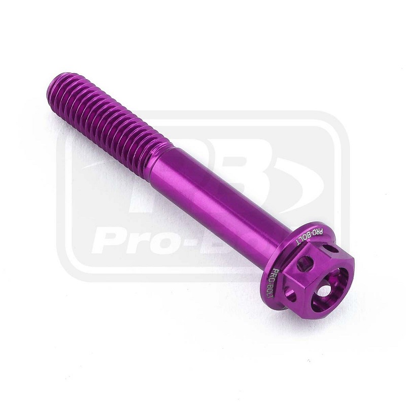 ΒΙΔΕΣ ΕΞΑΓΩΝΕΣ (ΧΑΡΑΓΜΕΝΕΣ) PRO-BOLT Aluminium Flanged Hex Head Bolt M5x(0.80mm)x35mm Race Spec Etched (LHX535RE)