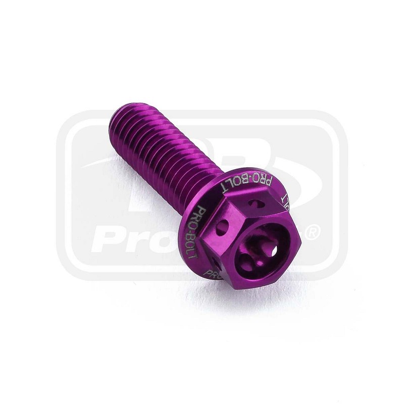 ΒΙΔΕΣ ΕΞΑΓΩΝΕΣ (ΧΑΡΑΓΜΕΝΕΣ) PRO-BOLT Aluminium Flanged Hex Head Bolt M6x(1.00mm)x20mm Race Spec Etched (LHX620RE)