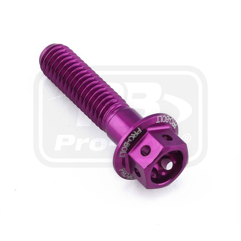 ΒΙΔΕΣ ΕΞΑΓΩΝΕΣ (ΧΑΡΑΓΜΕΝΕΣ) PRO-BOLT Aluminium Flanged Hex Head Bolt M6x(1.00mm)x25mm Race Spec Etched (LHX625RE)