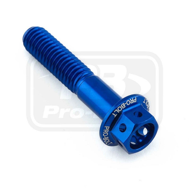 ΒΙΔΕΣ ΕΞΑΓΩΝΕΣ (ΧΑΡΑΓΜΕΝΕΣ) PRO-BOLT Aluminium Flanged Hex Head Bolt M6x(1.00mm)x30mm Race Spec Etched (LHX630RE)