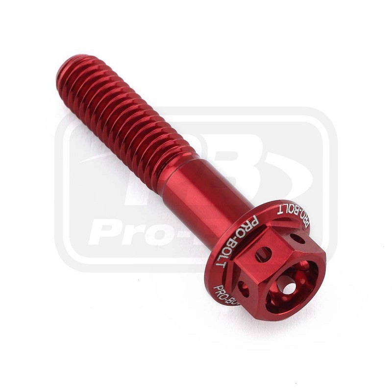 ΒΙΔΕΣ ΕΞΑΓΩΝΕΣ (ΧΑΡΑΓΜΕΝΕΣ) PRO-BOLT Aluminium Flanged Hex Head Bolt M6x(1.00mm)x30mm Race Spec Etched (LHX630RE)