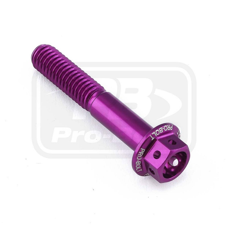ΒΙΔΕΣ ΕΞΑΓΩΝΕΣ (ΧΑΡΑΓΜΕΝΕΣ) PRO-BOLT Aluminium Flanged Hex Head Bolt M6x(1.00mm)x35mm Race Spec Etched (LHX635RE)