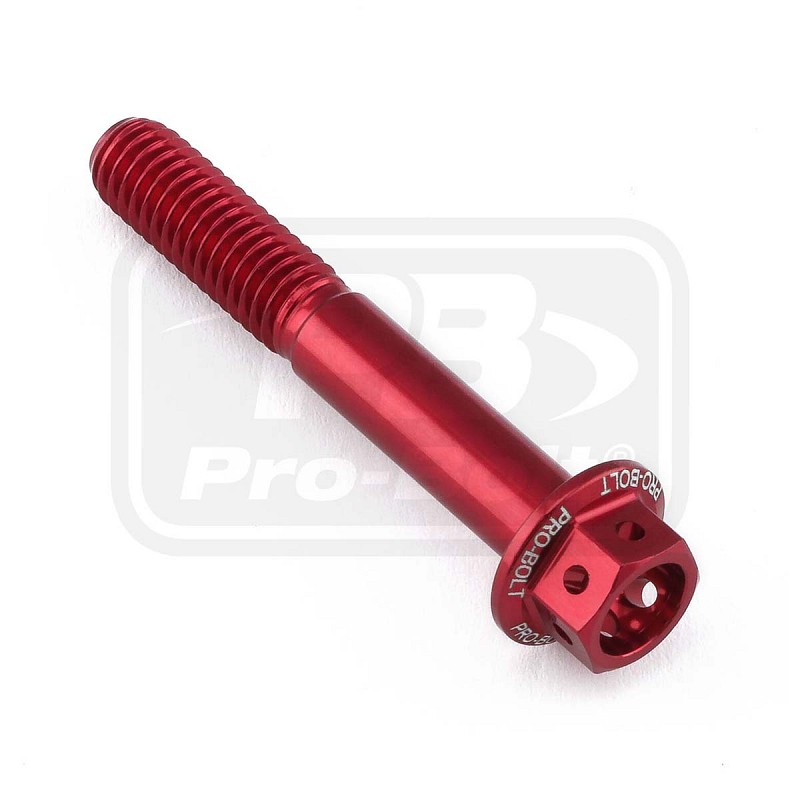 ΒΙΔΕΣ ΕΞΑΓΩΝΕΣ (ΧΑΡΑΓΜΕΝΕΣ) PRO-BOLT Aluminium Flanged Hex Head Bolt M6x(1.00mm)x40mm Race Spec Etched (LHX640RE)
