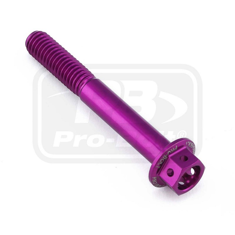 ΒΙΔΕΣ ΕΞΑΓΩΝΕΣ (ΧΑΡΑΓΜΕΝΕΣ) PRO-BOLT Aluminium Flanged Hex Head Bolt M6x(1.00mm)x45mm Race Spec Etched (LHX645RE)