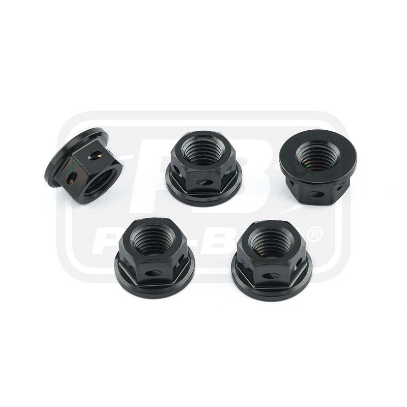 ΠΑΞΙΜΑΔΙΑ TITANIOY PRO-BOLT (TI5SPN10DBK) Titanium Sprocket Nuts M10x(1.25mm) Drilled Pack x5 Black