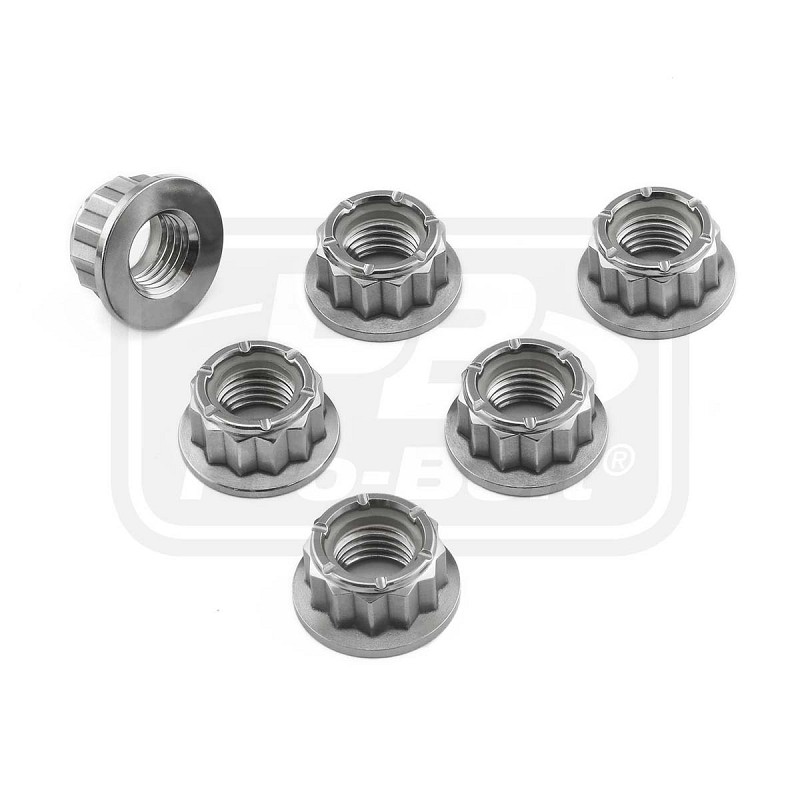 ΠΑΞΙΜΑΔΙΑ TITANIOY PRO-BOLT (TI6SPN10BH) Titanium Sprocket Nuts M10x(1.25mm) Bi-Hex Lock (Pack x6) ΓΡΑΝΑΖΙΟΥ Natural