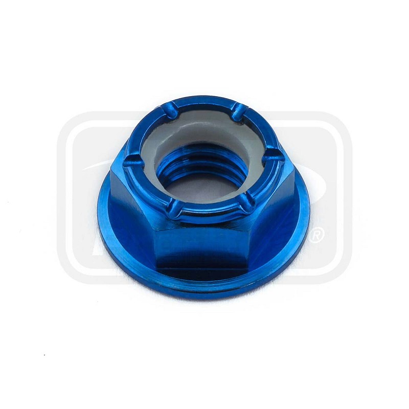 ΠΑΞΙΜΑΔΙΑ TITANIOY PRO-BOLT (TINYNFL8B) Titanium Flanged Nylon Nut M8x(1.25mm) Blue