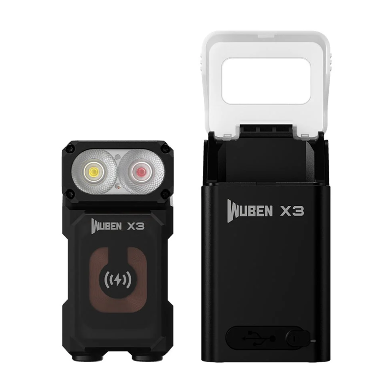 Φακός WUBEN X3 Pro Black Lightok X3 Owl Compact Rechargeable EDC (Red and white light)