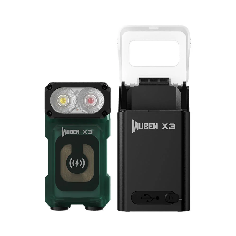 Φακός WUBEN X3 Pro Green Lightok X3 Owl Compact Rechargeable EDC (Red and white light)