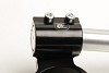 Motorcycle clip-on handlebars ? 47 mm raised with adjustable grip inclination, type RAG