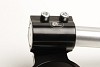 Motorcycle clip-on handlebars ? 52 mm raised with adjustable grip inclination, type RAG