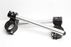 Motorcycle clip-on handlebars ? 52 mm raised with adjustable grip inclination, type RAG