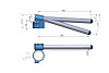 Motorcycle clip-on handlebars ? 51 mm raised with adjustable grip inclination, type RAG