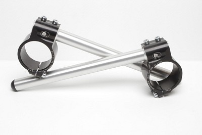 Motorcycle clip-on handlebars ? 50 mm, with adjustable grip inclination, black, type AG