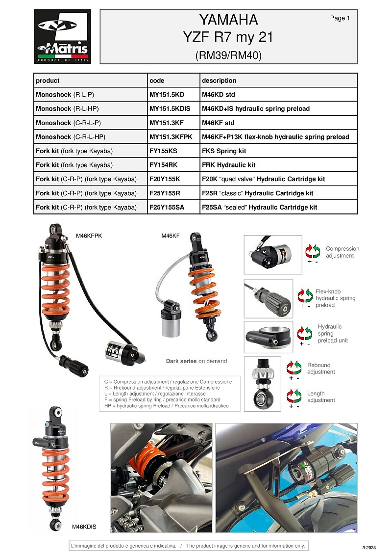 YAMAHA YZF R7 (RM39/RM40) 21 (fork type Kayaba)