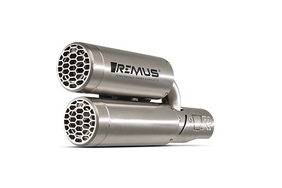 Slip-On REMUS Double MESH (sport silencer with removable sound insert), stainless steel brushed