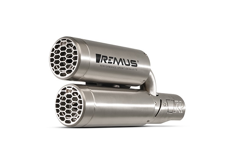 Slip-On REMUS Double MESH (sport silencer with removable sound insert), stainless steel brushed