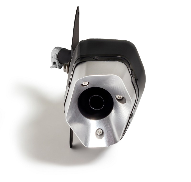 REMUS RS RACING, machined aluminium endcap, silver coated, stainless steel black