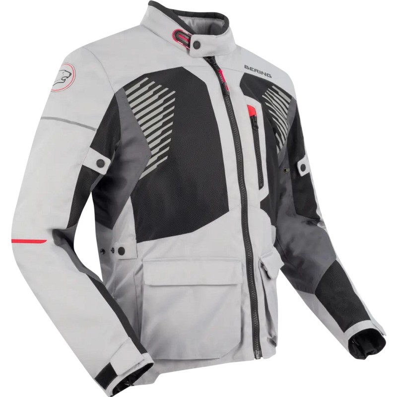 Μπουφάν μηχανής BAKUNDU Jacket Grey/Black/Red BTV831