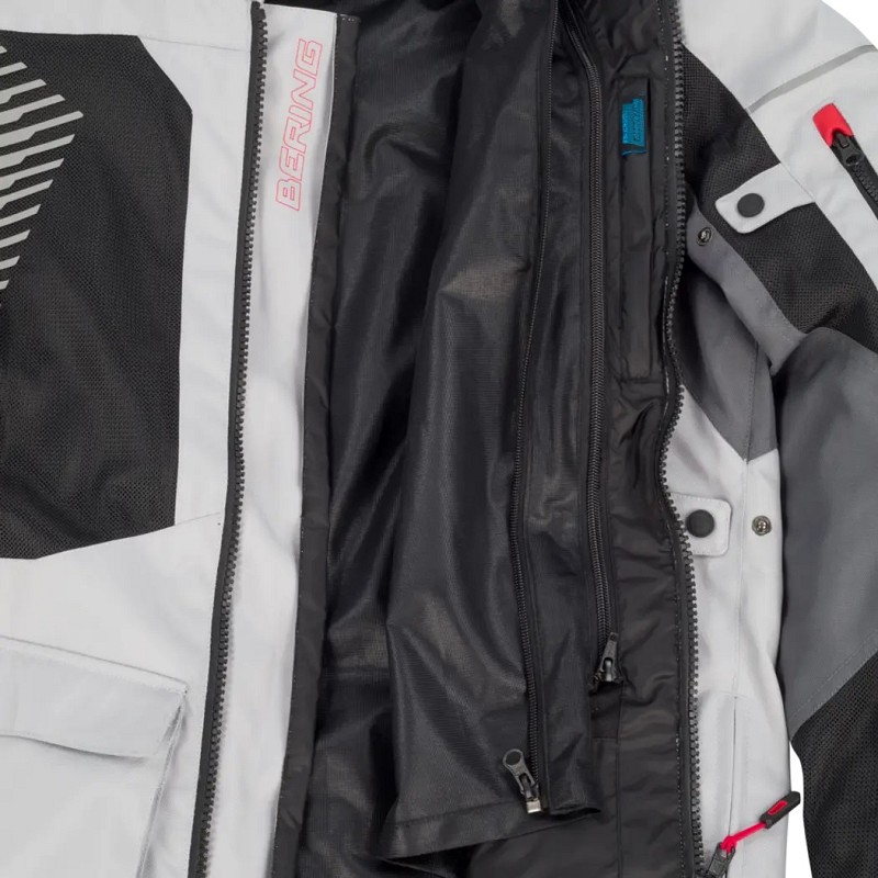 Μπουφάν μηχανής BAKUNDU Jacket Grey/Black/Red BTV831
