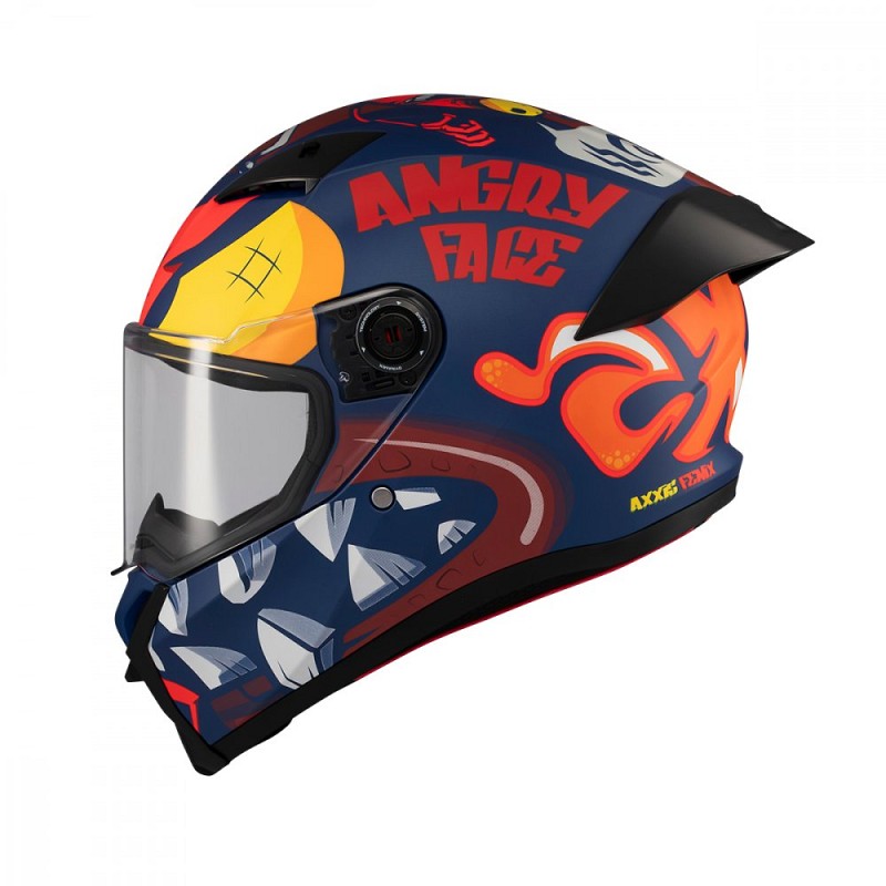 ΚΡΑΝΟΣ AXXIS FF132 ECE 22.06 FENIX ANGRY FACE C5 ΜΠΛΕ/ΚΙΤΡΙΝΟ/ΚΟΚΚΙΝΟ