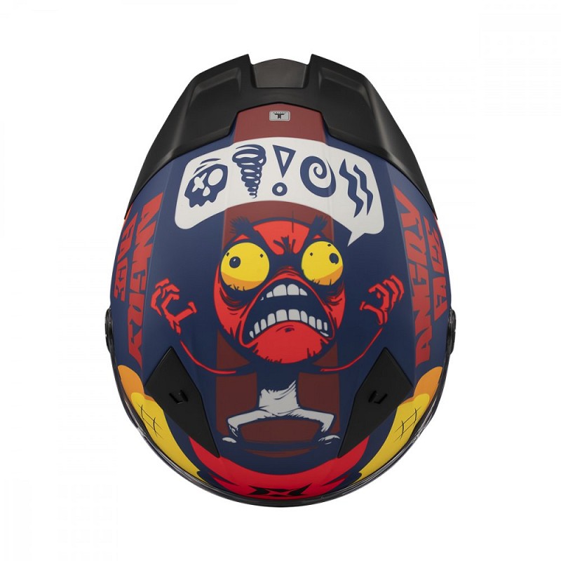 ΚΡΑΝΟΣ AXXIS FF132 ECE 22.06 FENIX ANGRY FACE C5 ΜΠΛΕ/ΚΙΤΡΙΝΟ/ΚΟΚΚΙΝΟ