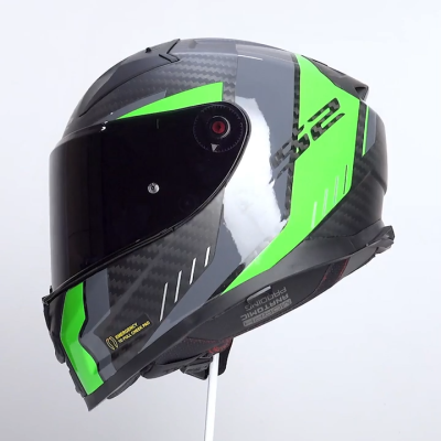 ΚΡΑΝΟΣ FULL FACE VECTOR II CARBON FF811 SOLID CARBON GRID MATT FLUO GREEN ECE 22.06 |LS2
