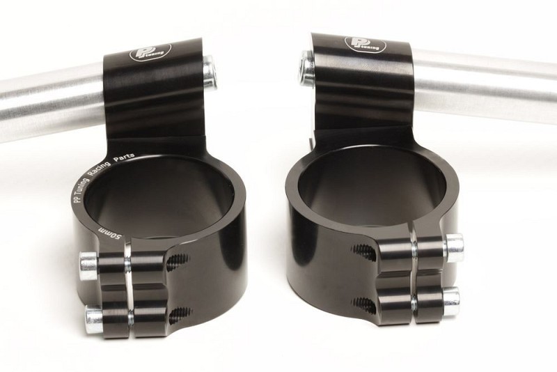 Motorcycle clip-on handlebars ? 43 mm raised, type R